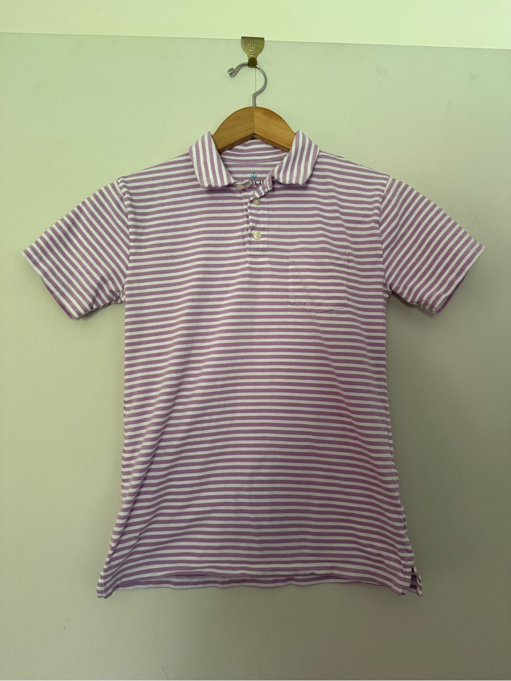 Crewcuts Lavender and White Striped Polo Shirt